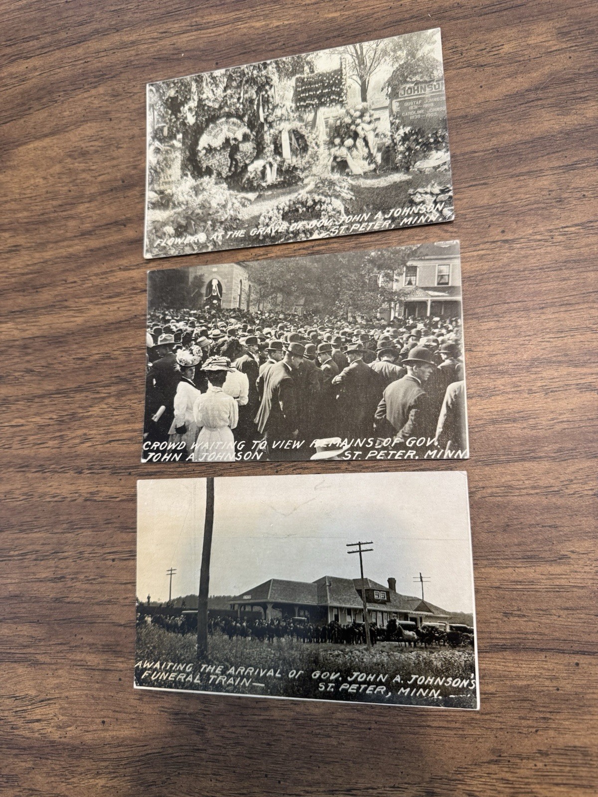 1909 Gov John A Johnson Death Funeral Lot Of 3 Postcards Minnesota EXCELLENT