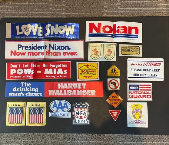 Vintage 1970s lot Of 19 campaign and other misc stickers decals