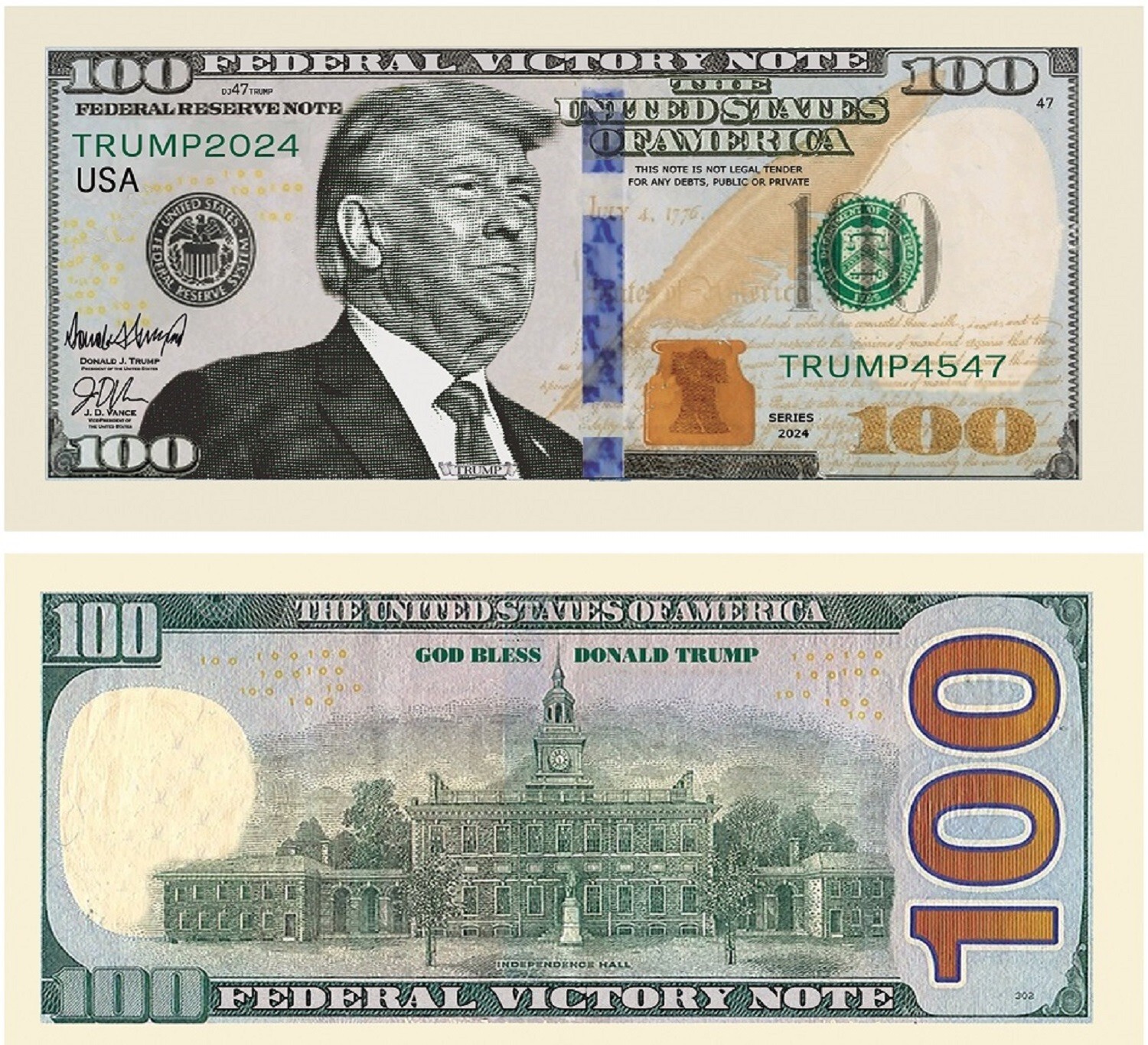 ✅ Pack of 100 Trump 100 Dollar Bills Novelty Money ✅ INCLUDES FREE STICKER!