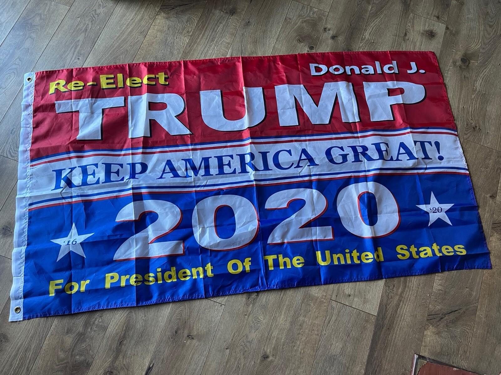 Donald J Trump Re-elect Red White And Blue Flag 33”x61” Keep America Great