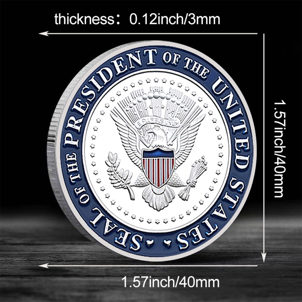 Joe Biden Silver Plated Presidential Coin US Seal & Liberty Commemorative Medal