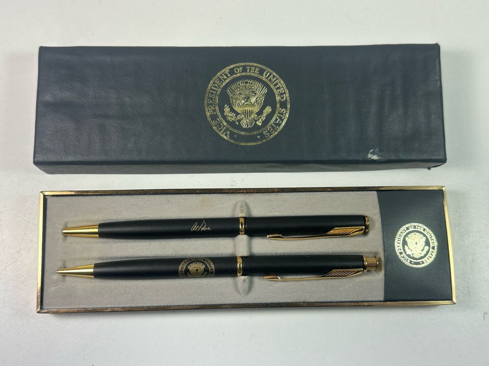 Al Gore Signature Vice President Seal Pen & Pencil Set With Original Box Refill