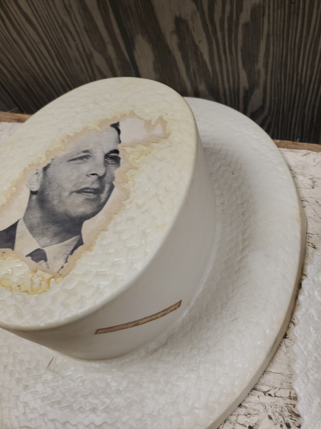 2 Vintage Political Ad Campaign Promo Pork Pie Hats Foam Plastic Nixon (B311)