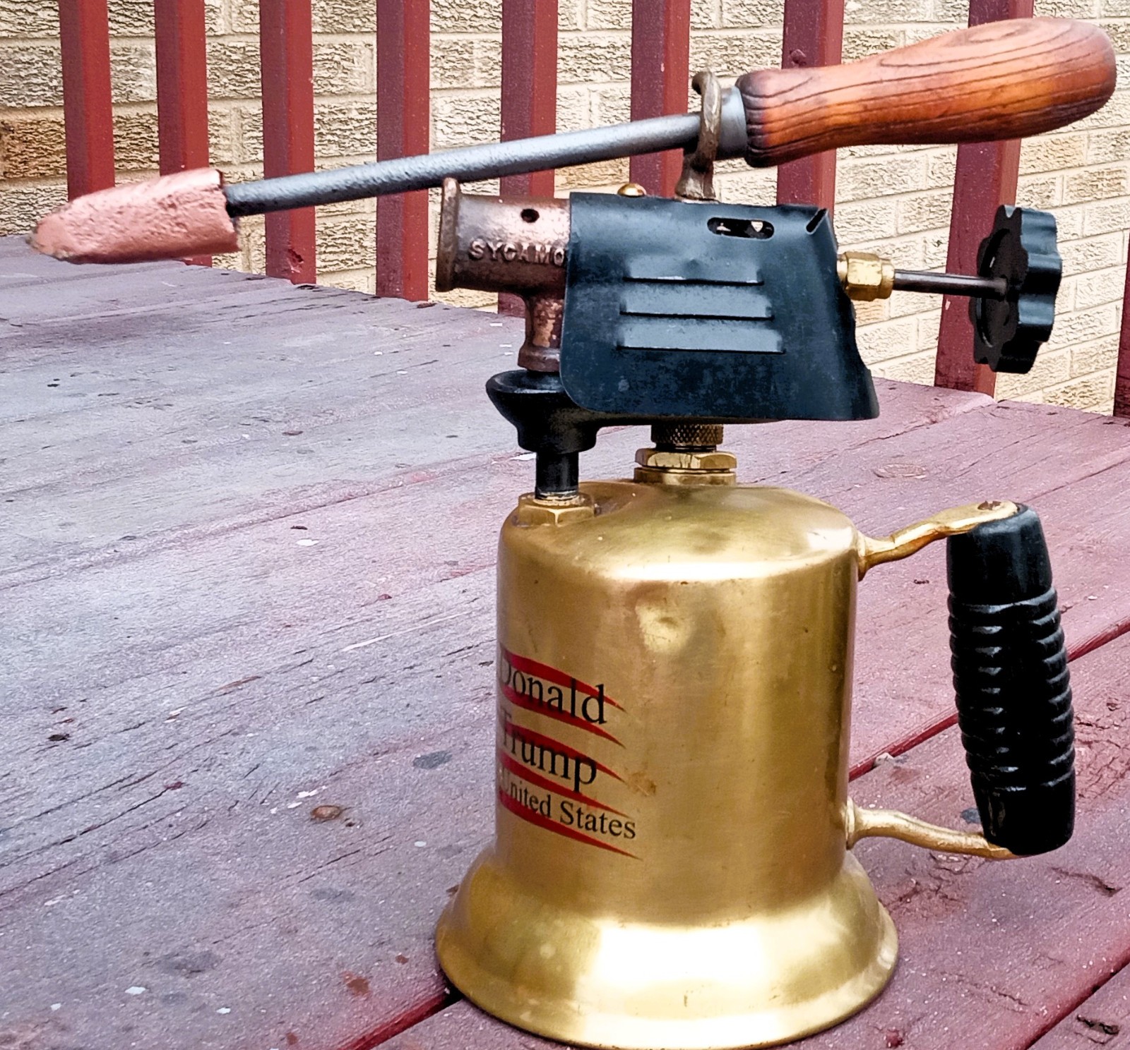 Donald Trump Supporter, Restored Vintage “Champion” Solid Brass Blow Torch