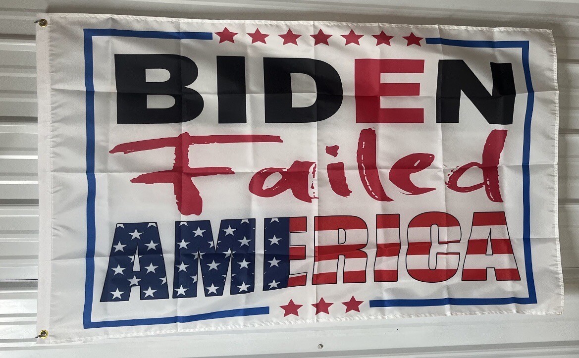 TRUMP Flag FREE SHIPPING Biden Failed America W USA Man Cave Banner Sign 3×5