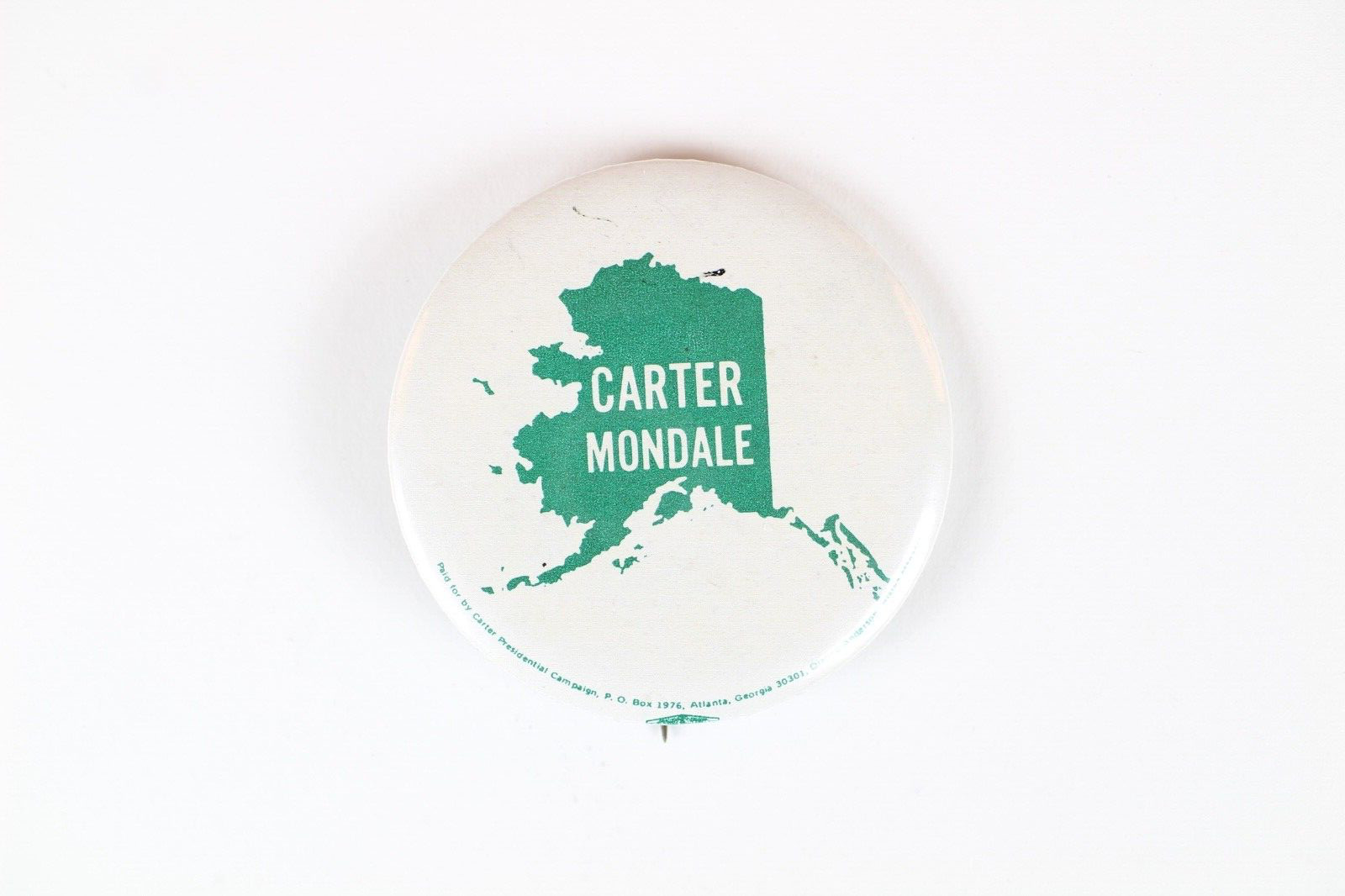 1976 Jimmy Carter Mondale Alaska Presidential Campaign Pinback Button