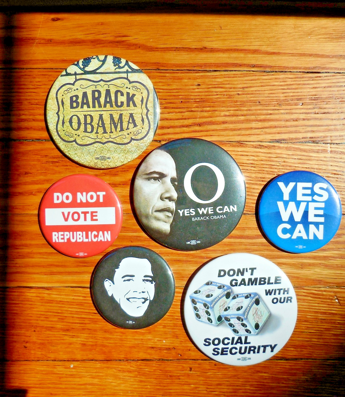 Barack Obama O Yes We Can 2008 Presidential Campaign Pin Button 6 Democratic
