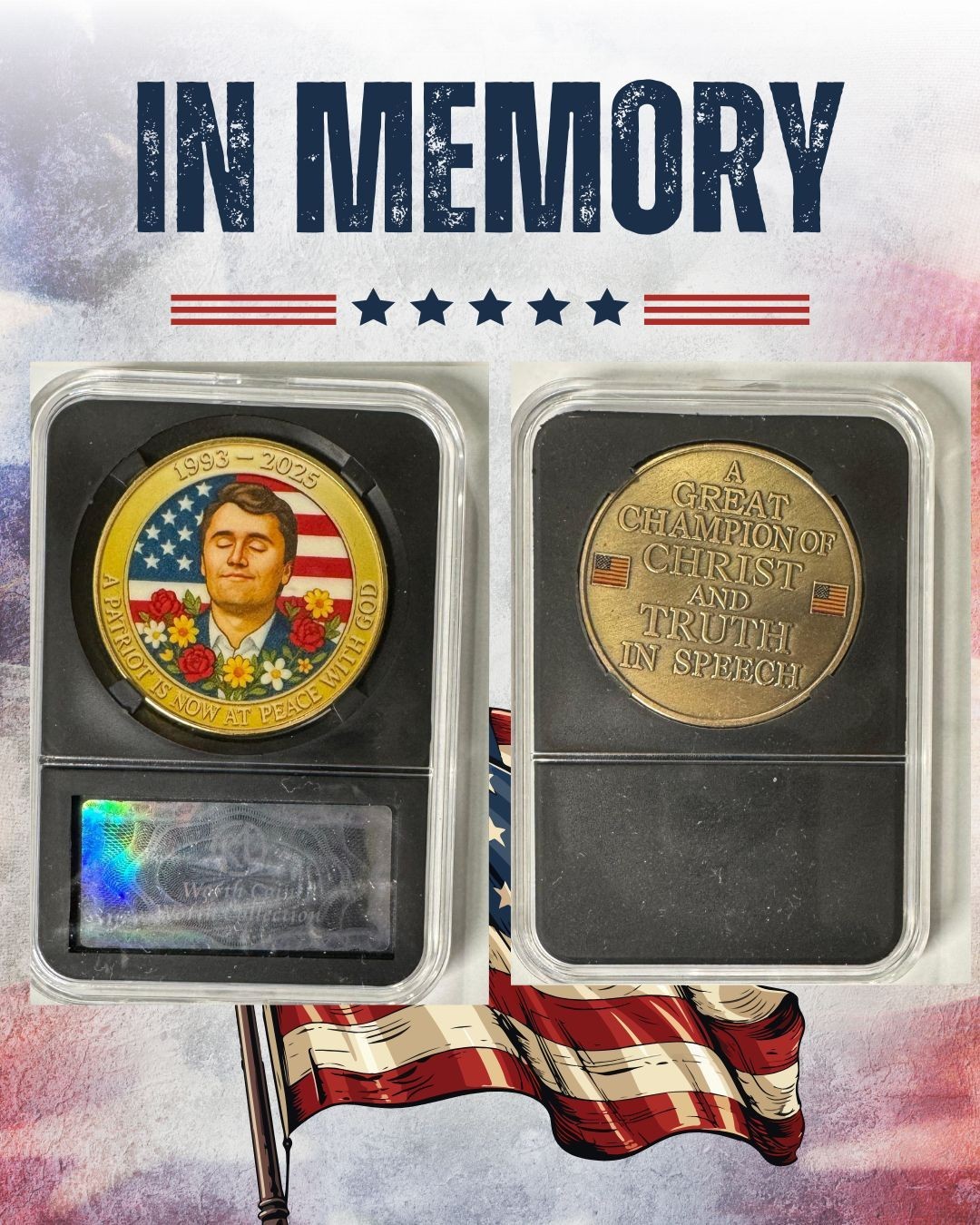 Charlie Kirk 2025 Commemorative Coin – A Fallen Hero for Justice & Freedom