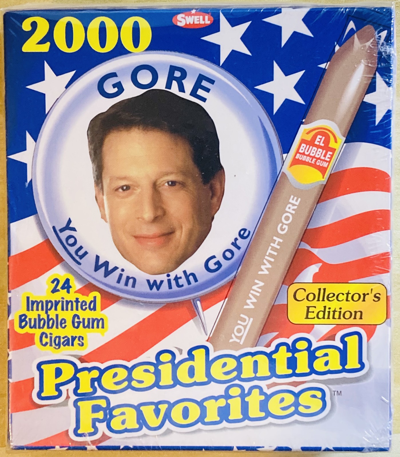 Al Gore Bubble Gum Cigars 2000 Vice President Sealed Box Presidential Favorites