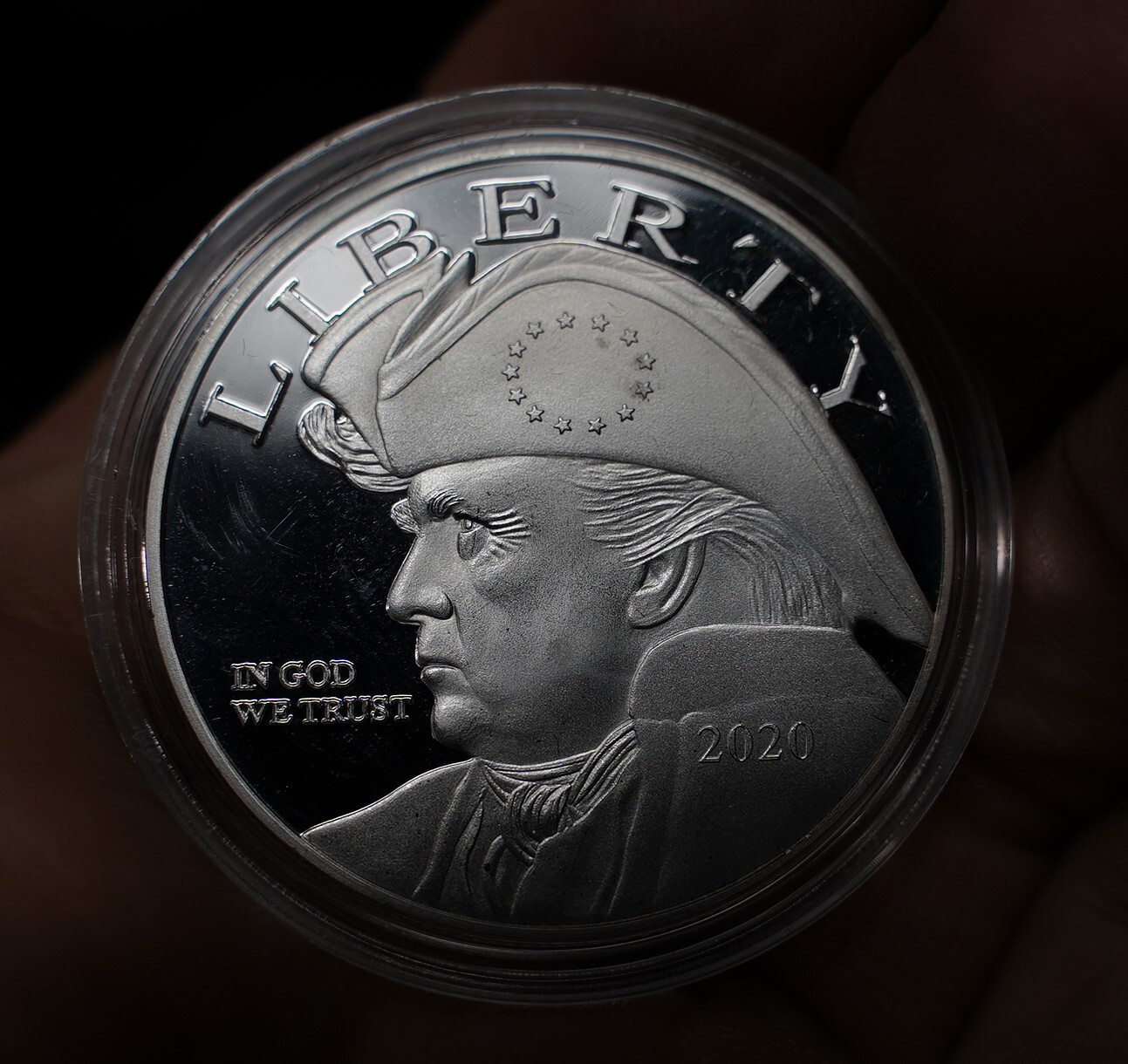 2020 Donald Trump 45th President art bar silver guilded round Republican C666
