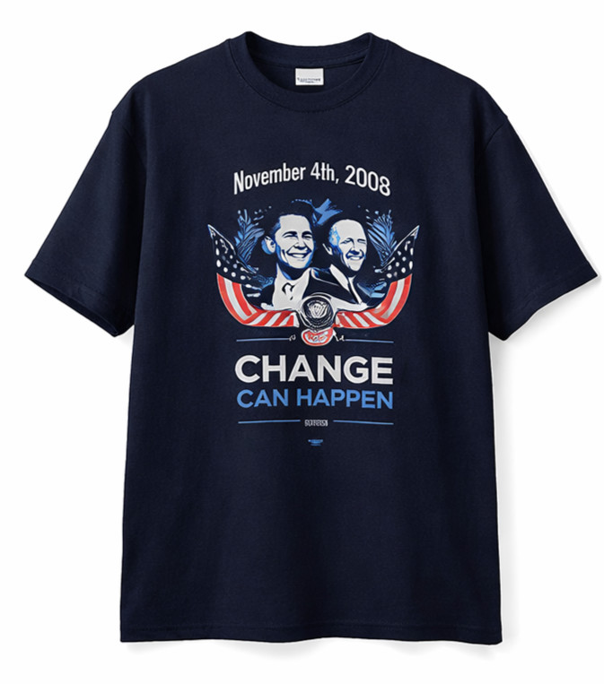 Obama/Biden “Change Can Happen” 2008 Campaign T-Shirt Navy XL New w/o Tags