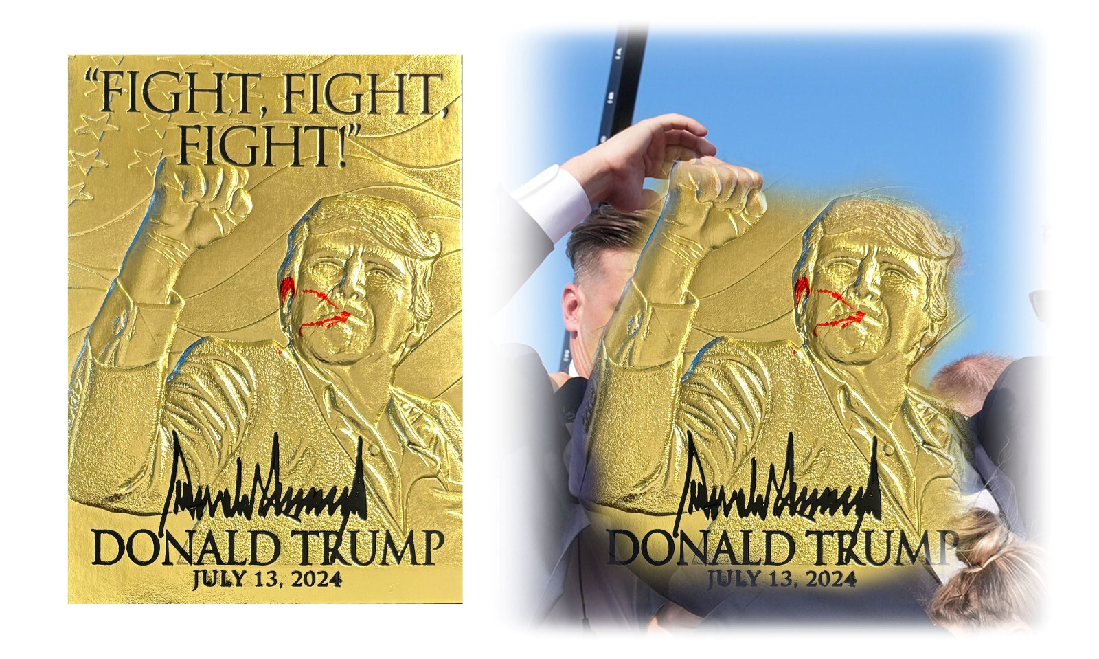 DONALD TRUMP Assassination Fight WOUND INFUSED COLOR 🌟 GOLD CARD – GEM MINT 10