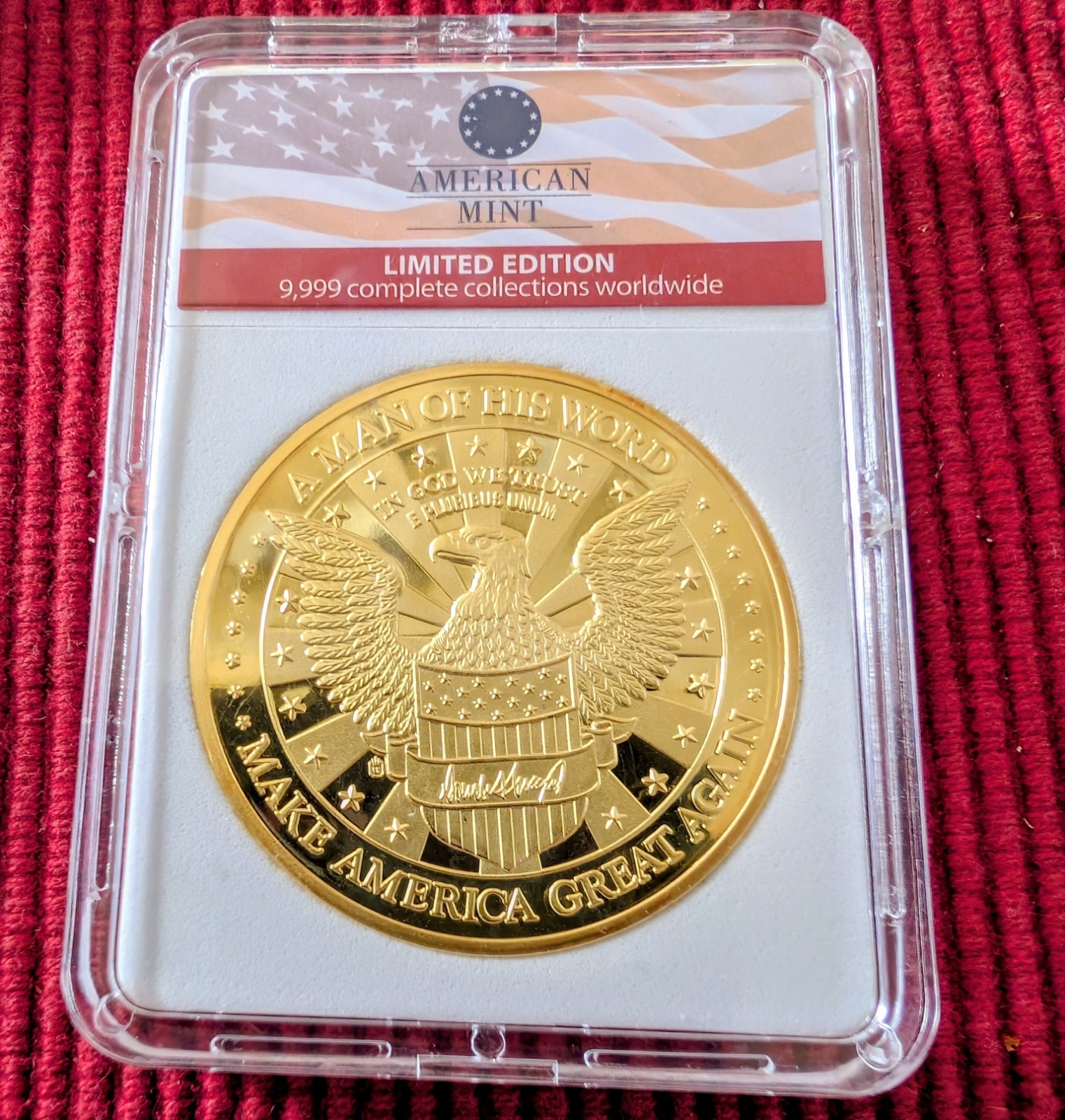 10 Gold/Silver Plated Donald Trump Coins in Protective Holders. MAGA.