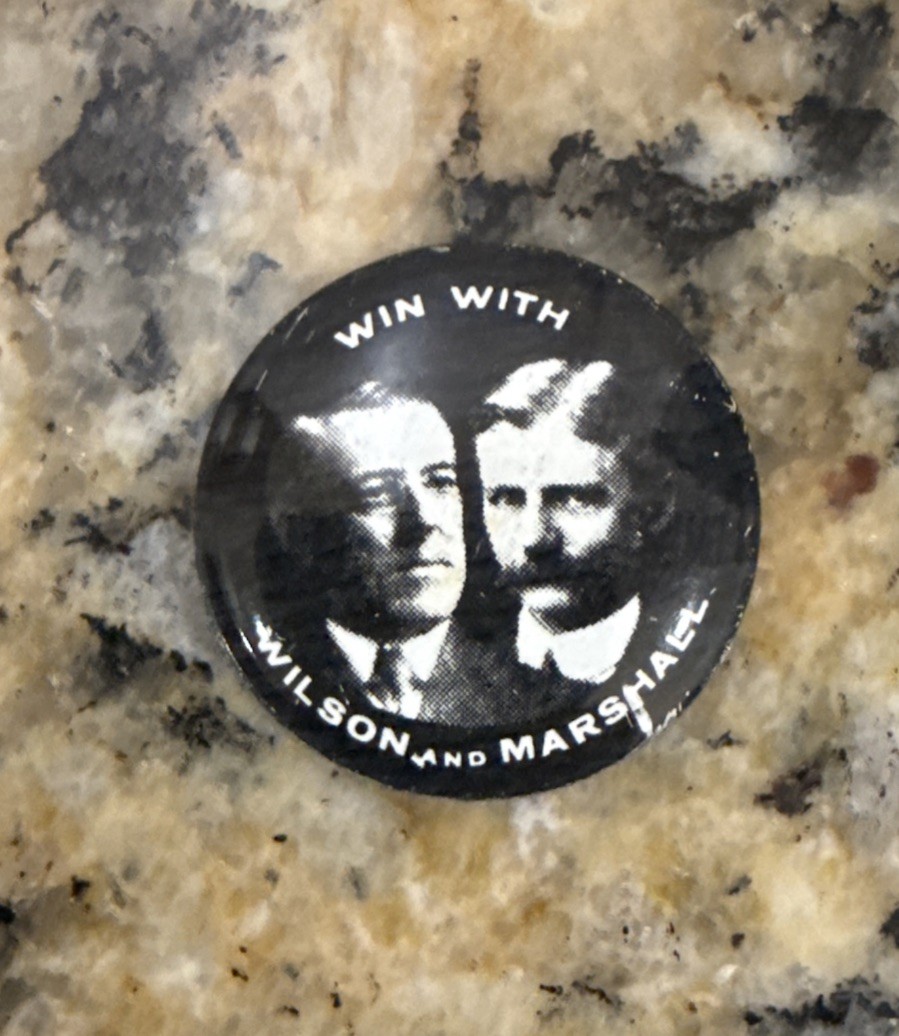 Win With WILSON & MARSHALL Presidential Campaign Pin 7/8” Reproductive 1980