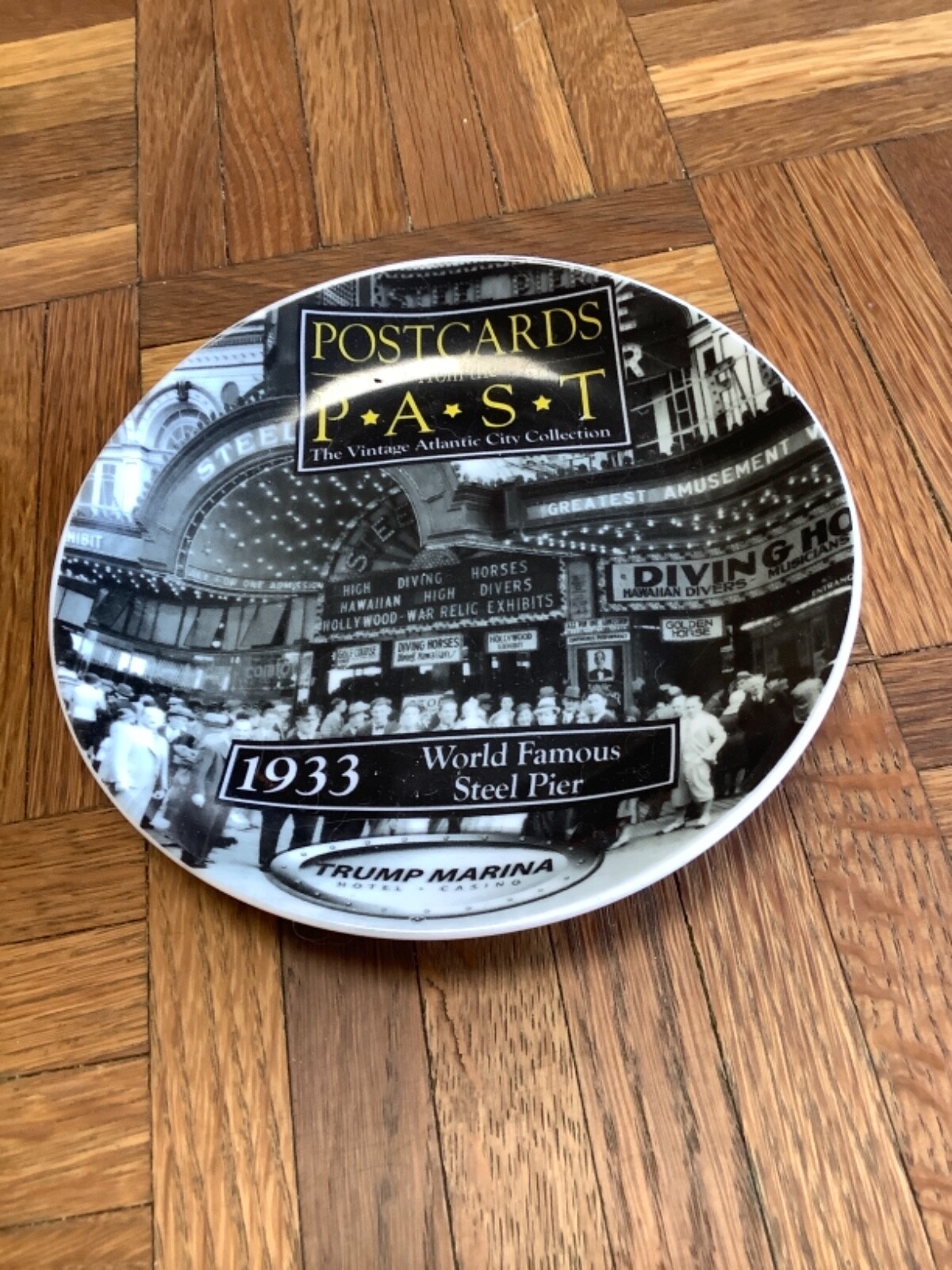 VINTAGE TRUMP MARINA 6″ Collectors Plate-1933 Photo POSTCARDS From The PAST