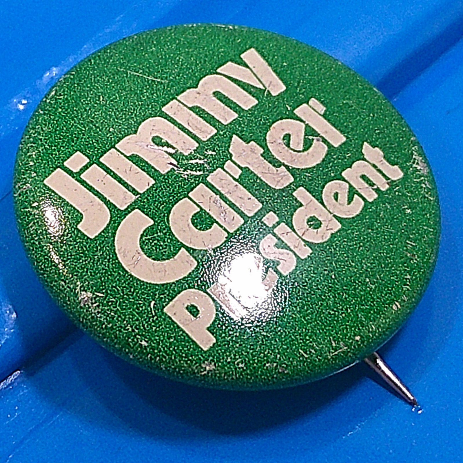Vintage Green 1976 Democrat Jimmy Carter President Campaign Pinback Pin Button