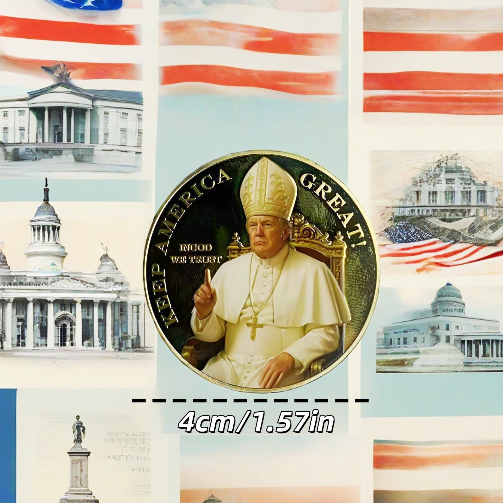 3 PCS Commemorative Coins Trump President Donald ,Faith/Patriotic/Collect coins