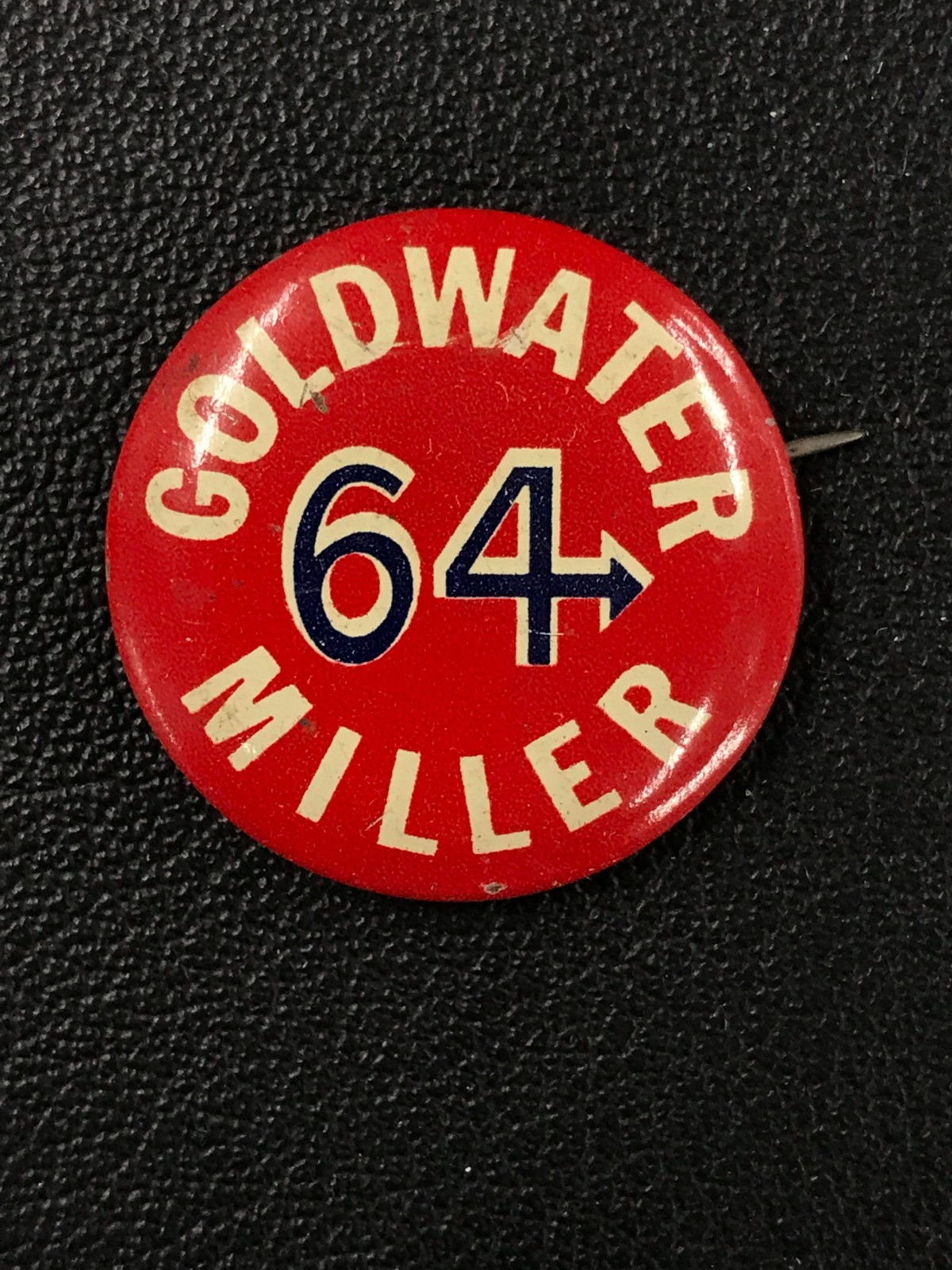 Vintage 1964 Presidential Campaign Election Goldwater Miller 1″ Metal Button Pin