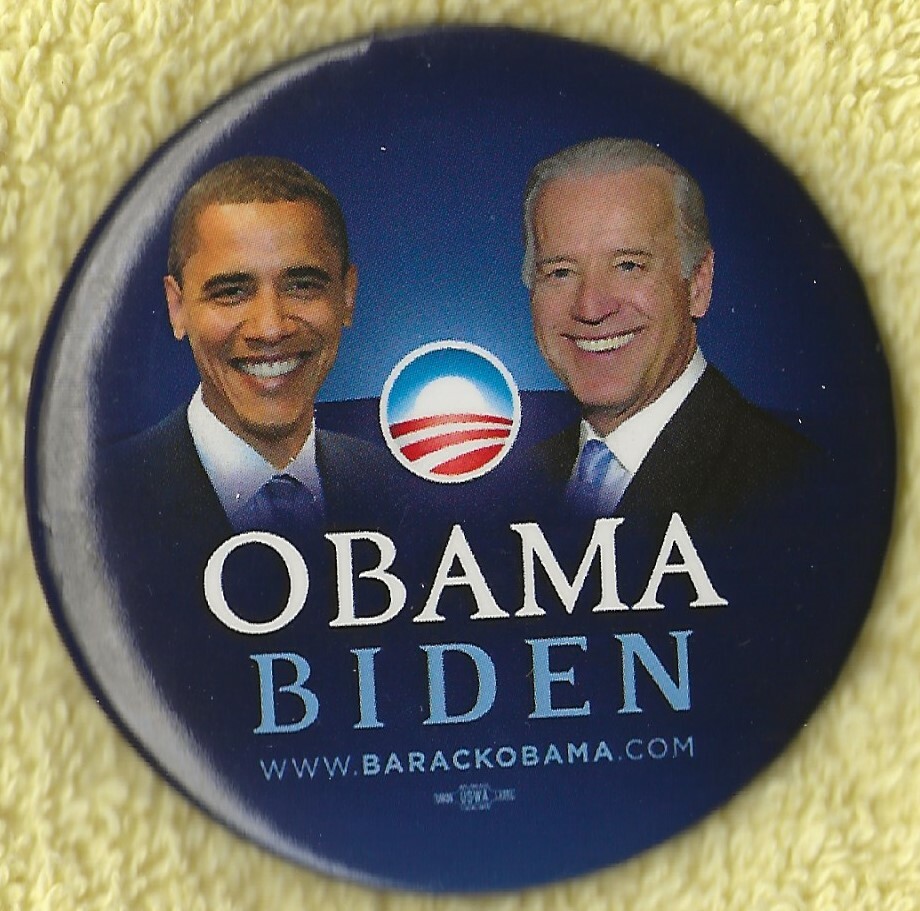 2008 Barack Obama & Joe Biden 2.25″/OFFICIAL Presidential Campaign Button(Pin10)