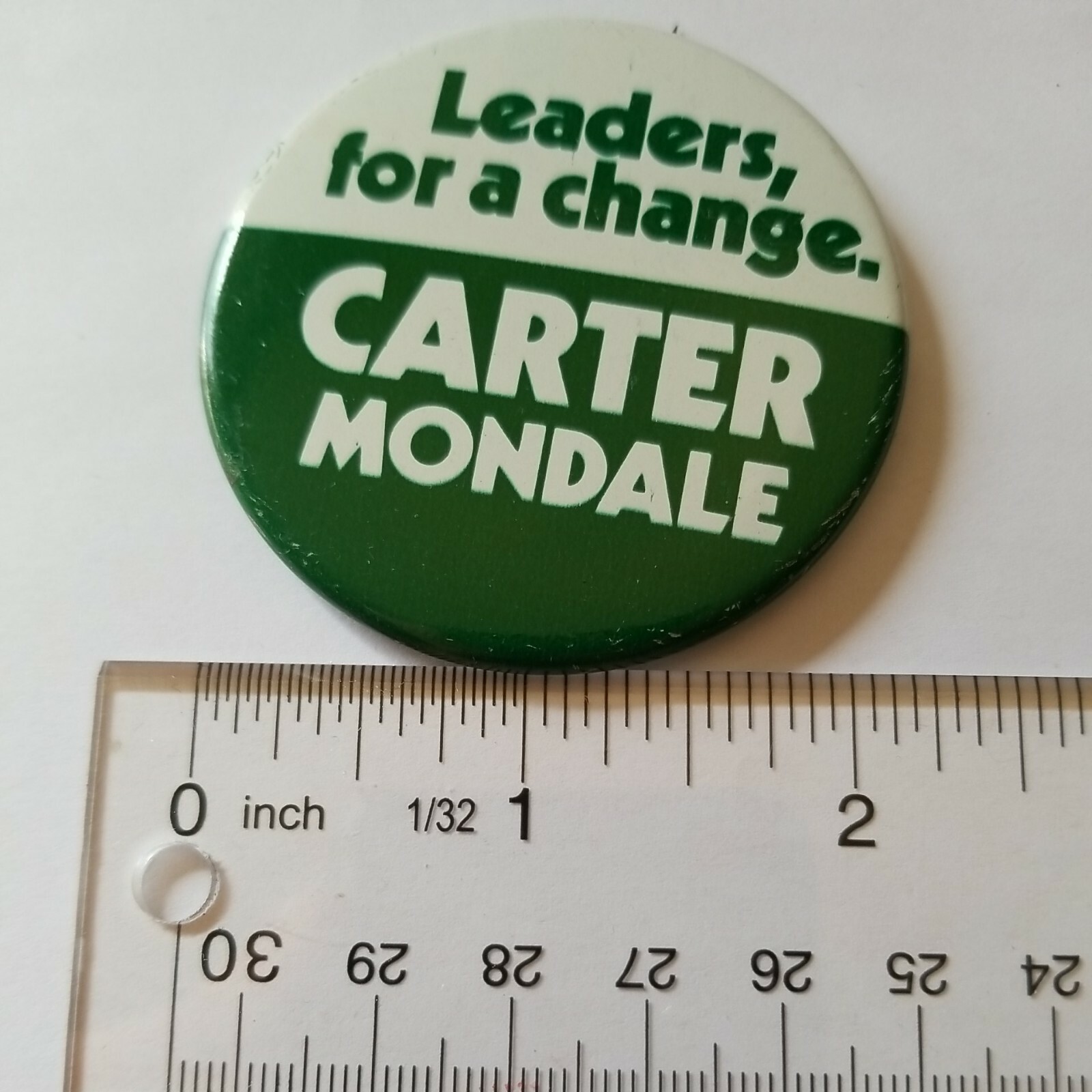 1976 CARTER-MONDALE LEADERS FOR A CHANGE JIMMY CARTER BUTTON POLITICAL DEMOCRAT