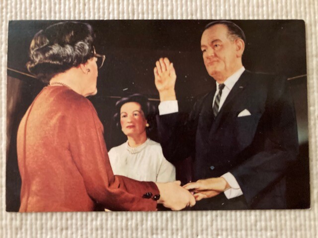 Vintage Postcard Unposted “Swearing-in of Lyndon B. Johnson Nov 22, 1963”