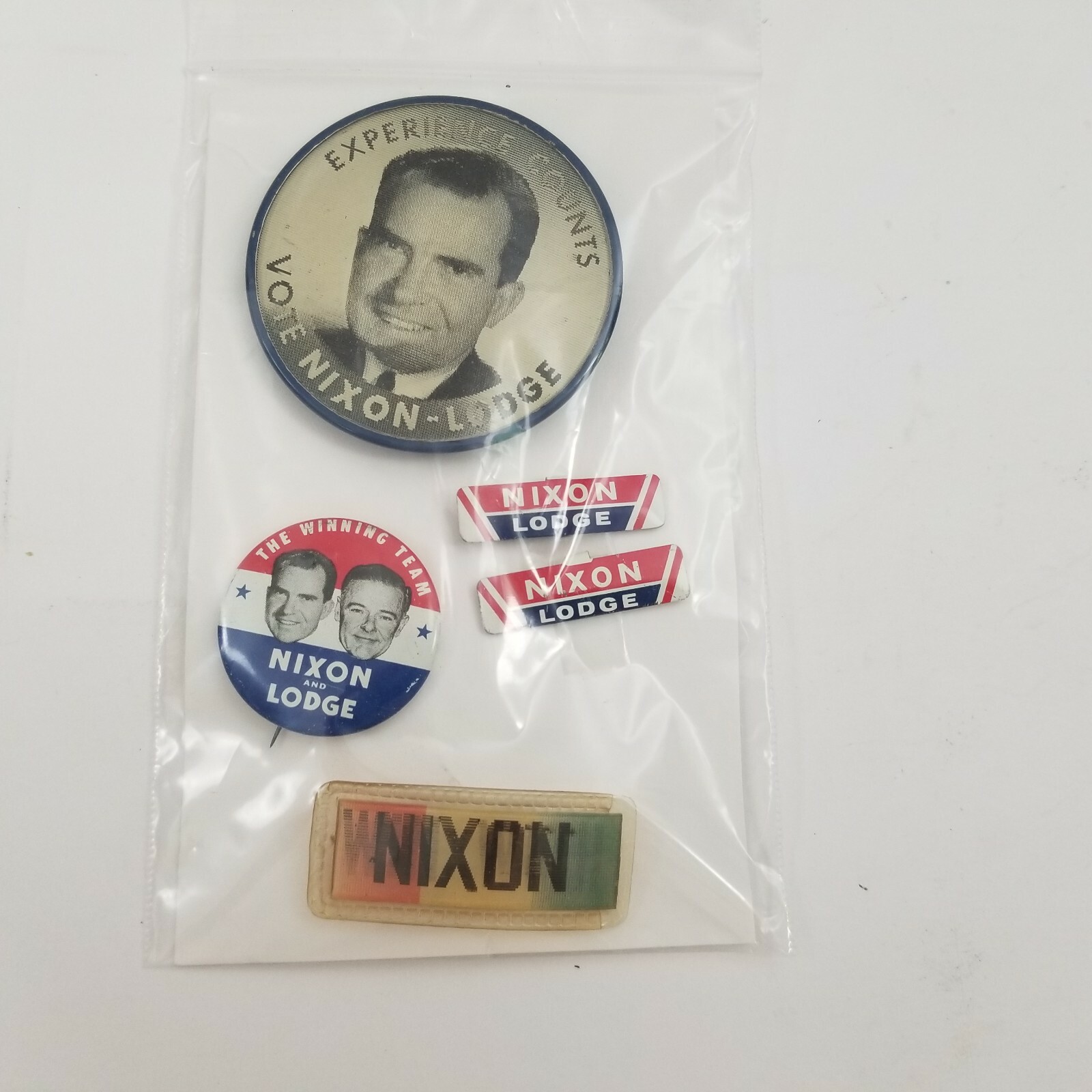 Lot of 5x Richard Nixon Lodge 1960 flasher campaign pin button political