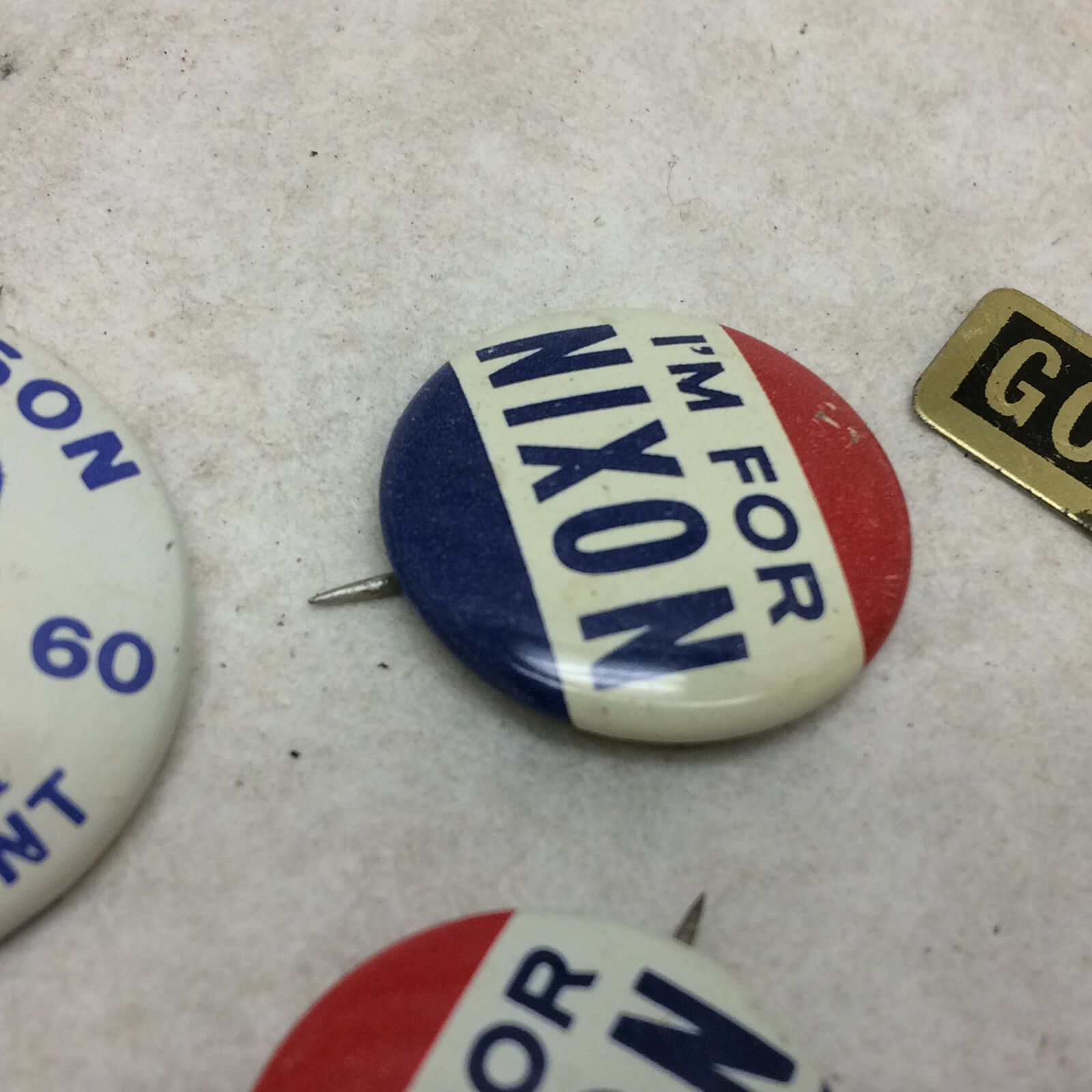 6 Vintage Political Pin Back Buttons Nixon Kennedy Goldwater Stevenson