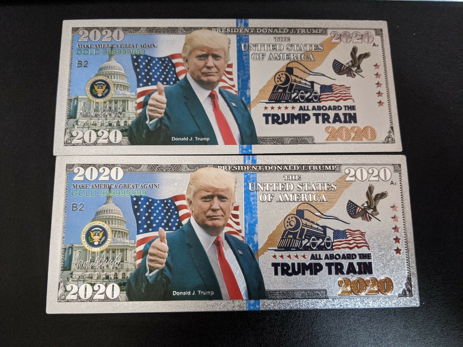 Silver Foil Donald Trump Train 2020 Dollar Presidential Collectible MAGA