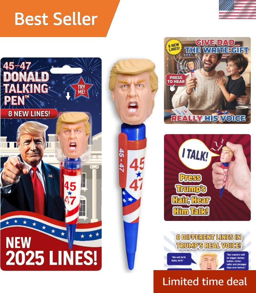 Unique Trump Talking Pen with 8 Authentic Quotes – Must-Have Desk Toy & Gag Gift