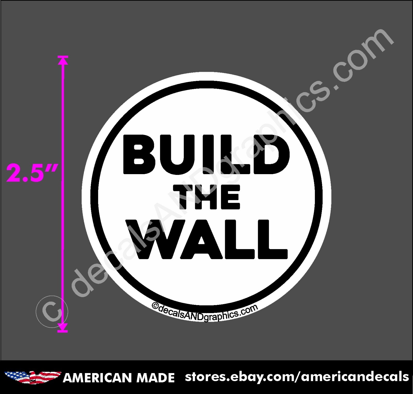 TRUMP BUILD THE WALL IMMIGRATION BORDER 2020 DECAL SMALL BUMPER STICKER MAGA