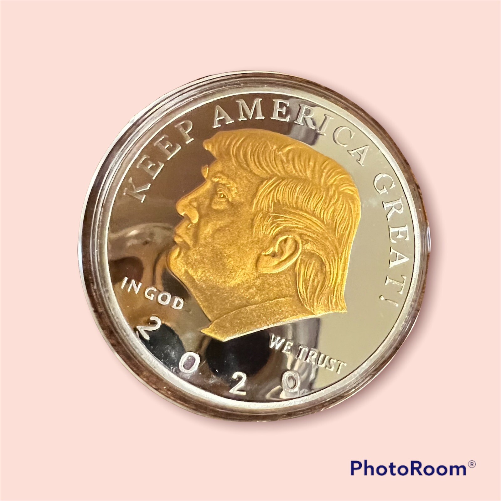 2020 Gold and Silver Plated President Trump Coin Keep America Great