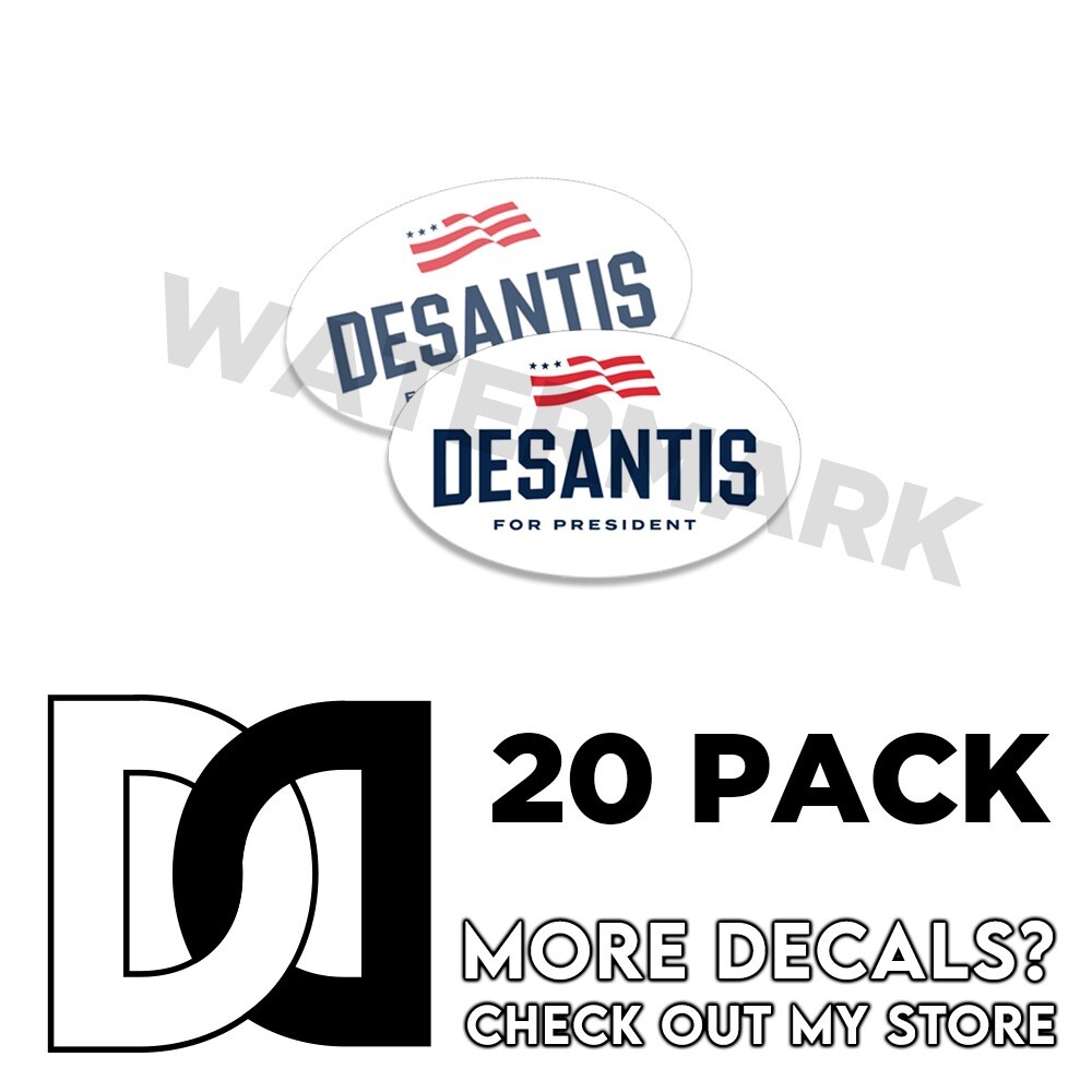 DeSantis For President OVAL Stickers White Decals – PRO America 5×3 2 Pack
