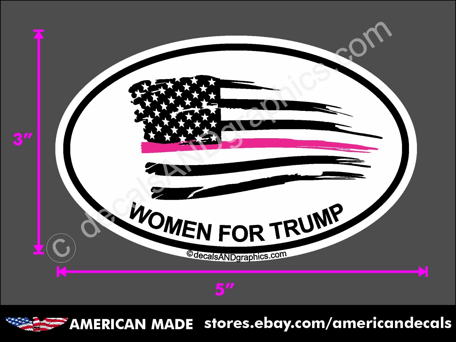 TRUMP 2020 SUPPORT FLAG STICKER WOMEN FOR TRUMP MAGA DECAL WINDOW BUMPER