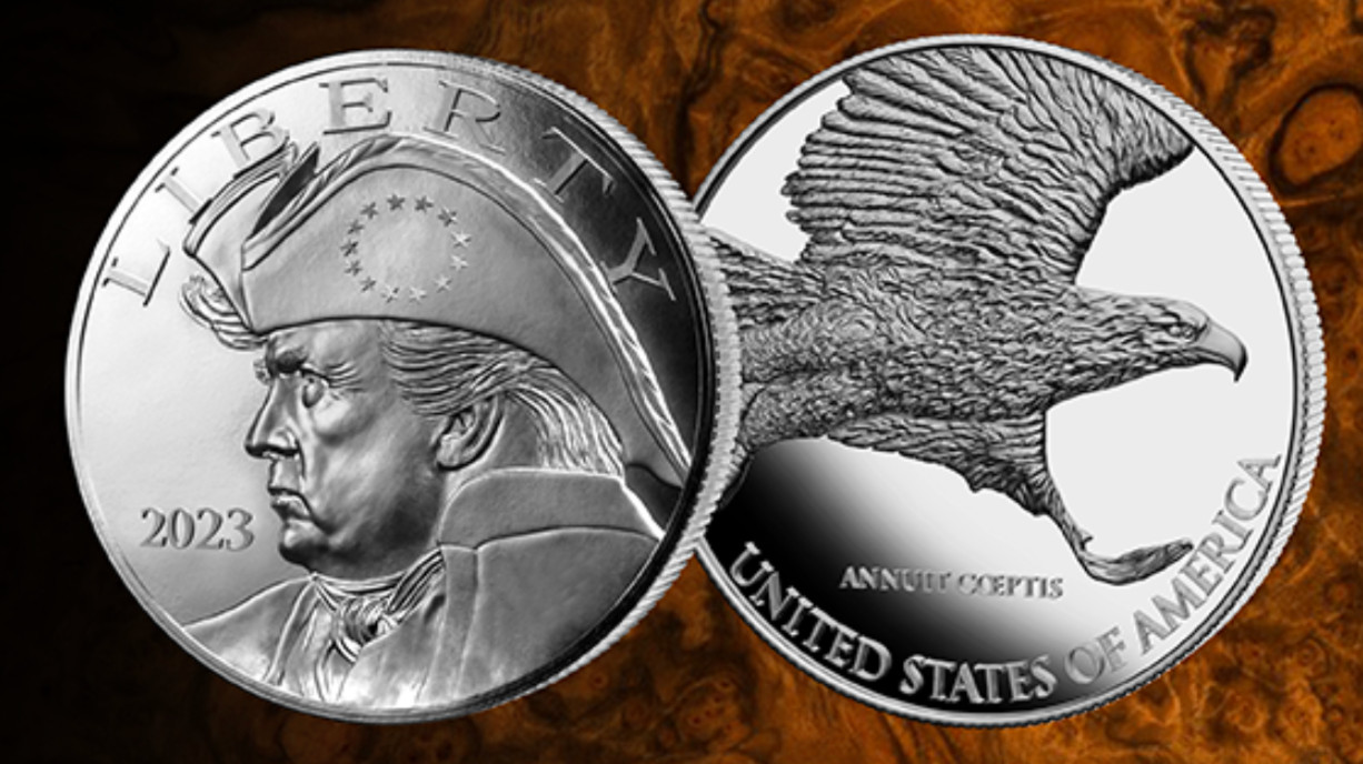 2023 Patriot Trump Silver Commemorative Coin, Reverse Flying American Eagle