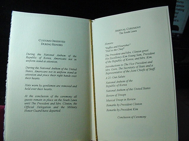 President of Korea K. Y. Sam visit to the US-White House 1995 President Clinton