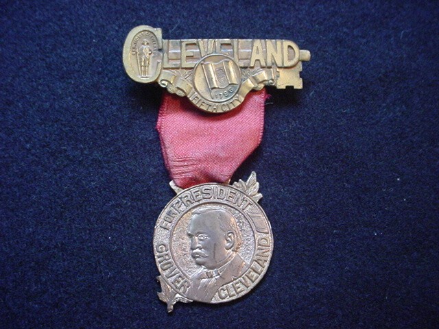 Grover Cleveland For President Three Piece Medal With City Of Cleveland Top Bar