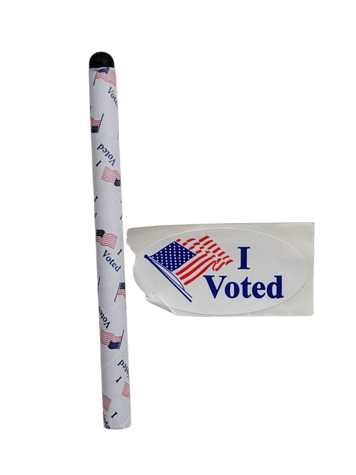 2025 Local NJ Elections – Edison NJ – I Voted Sticker & 3.75 inch Pen Stylus