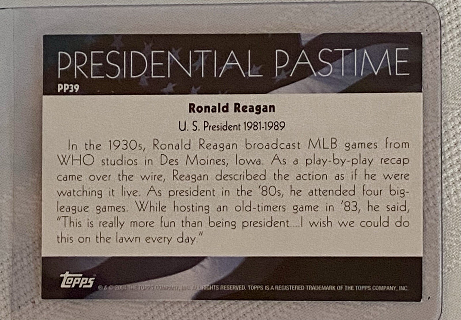 Lot of 9 President Ronald Reagan Collectible Novelty Baseball Cards! Mint Cond.