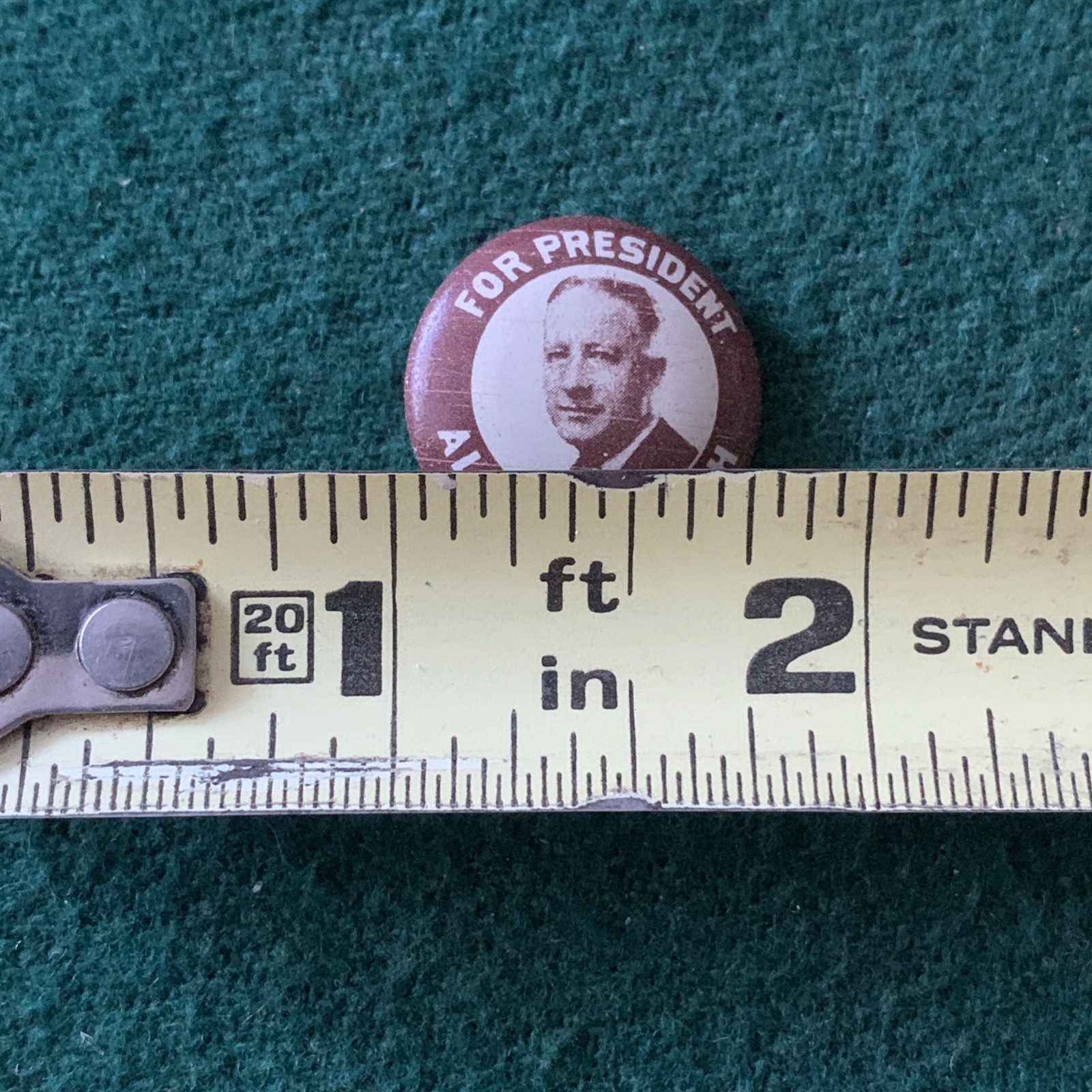 Alfred SMITH 1928 Presidential Campaign Political Pinback Button Pin, Greenduck