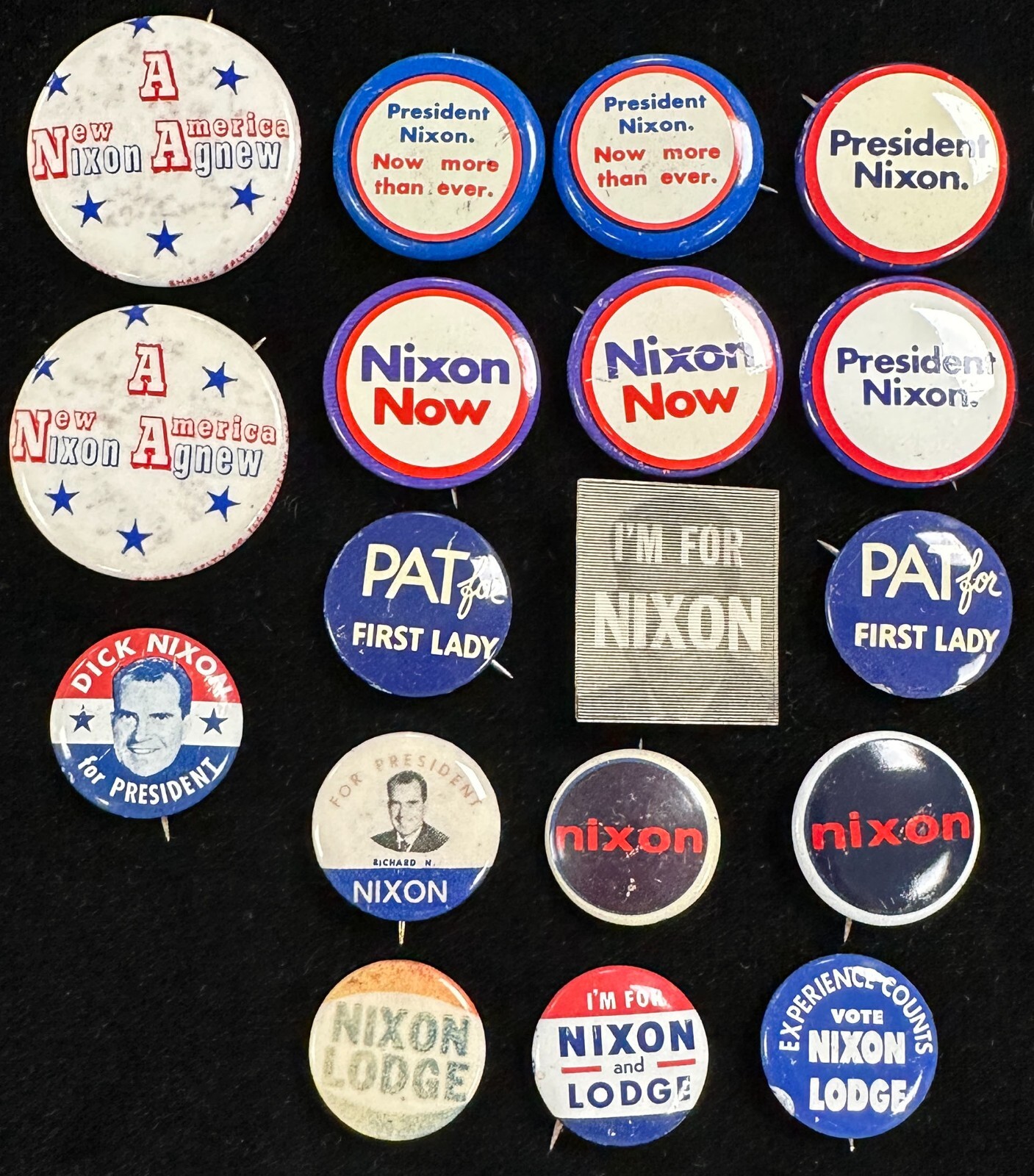 Vintage 1960’s Nixon Presidential Campaign Buttons – Group of 18