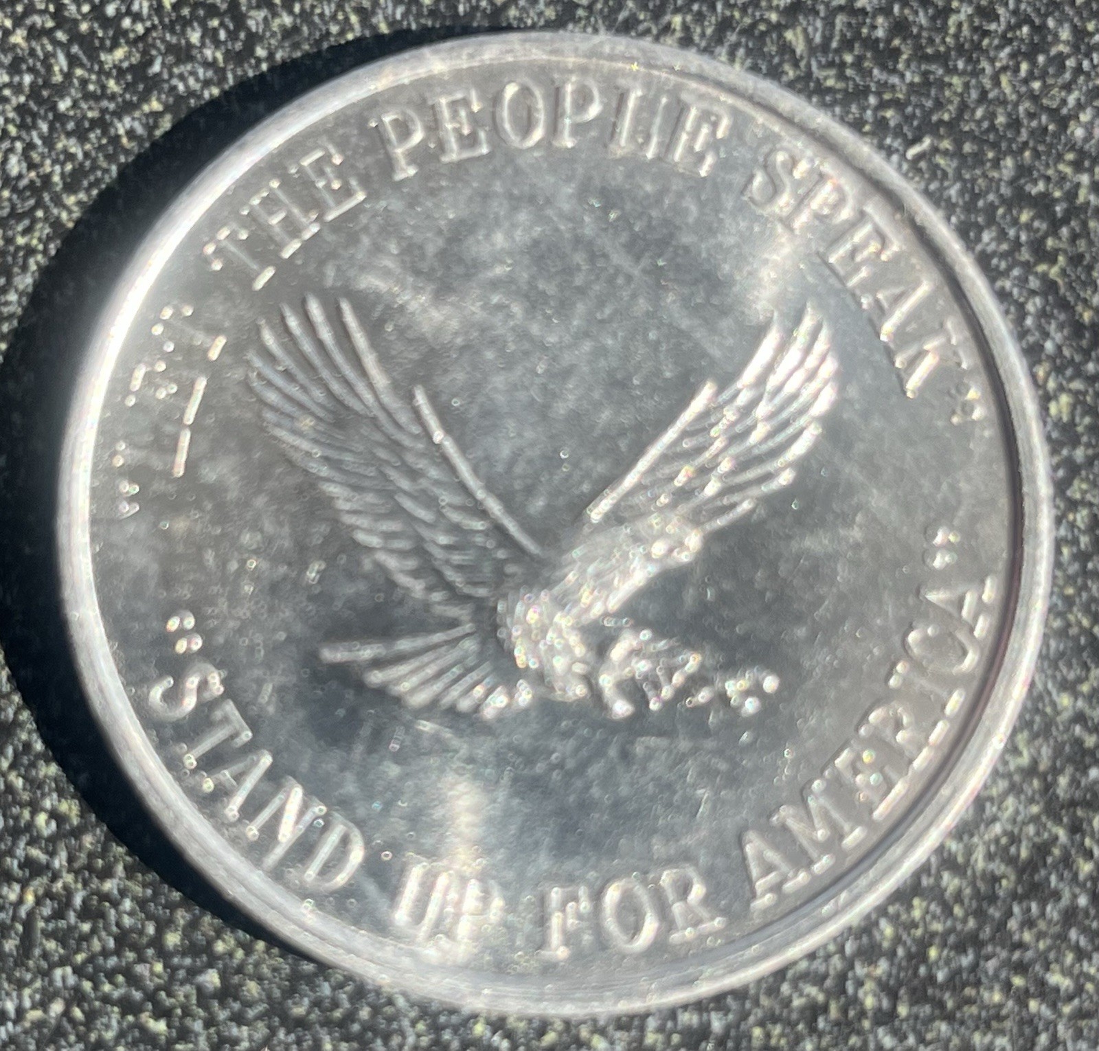 VINTAGE GEORGE WALLACE PLASTIC CAMPAIGN COIN – “LET THEM SPREAD THEIR WINGS
