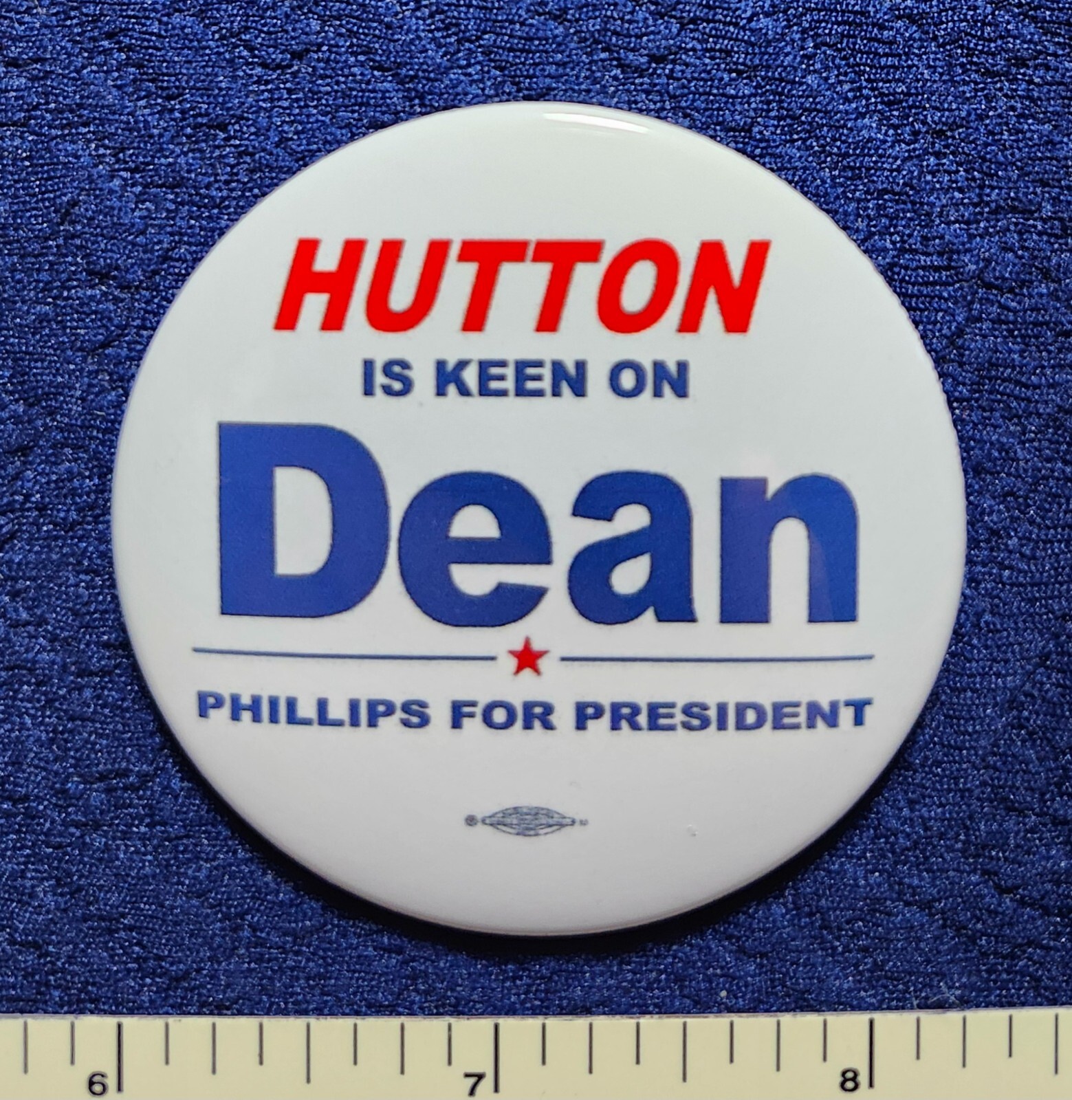 DEAN PHILLIPS PRESIDENT 2024 vs BIDEN personal to HUTTON POLITICAL PIN BUTTON