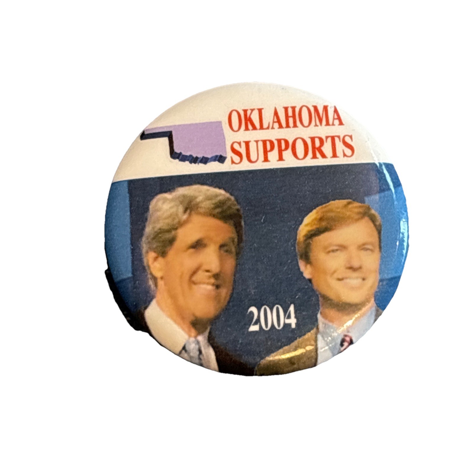 2004 John Kerry for President Oklahoma 50 State Pin 1.75″ Button Edwards Pinback