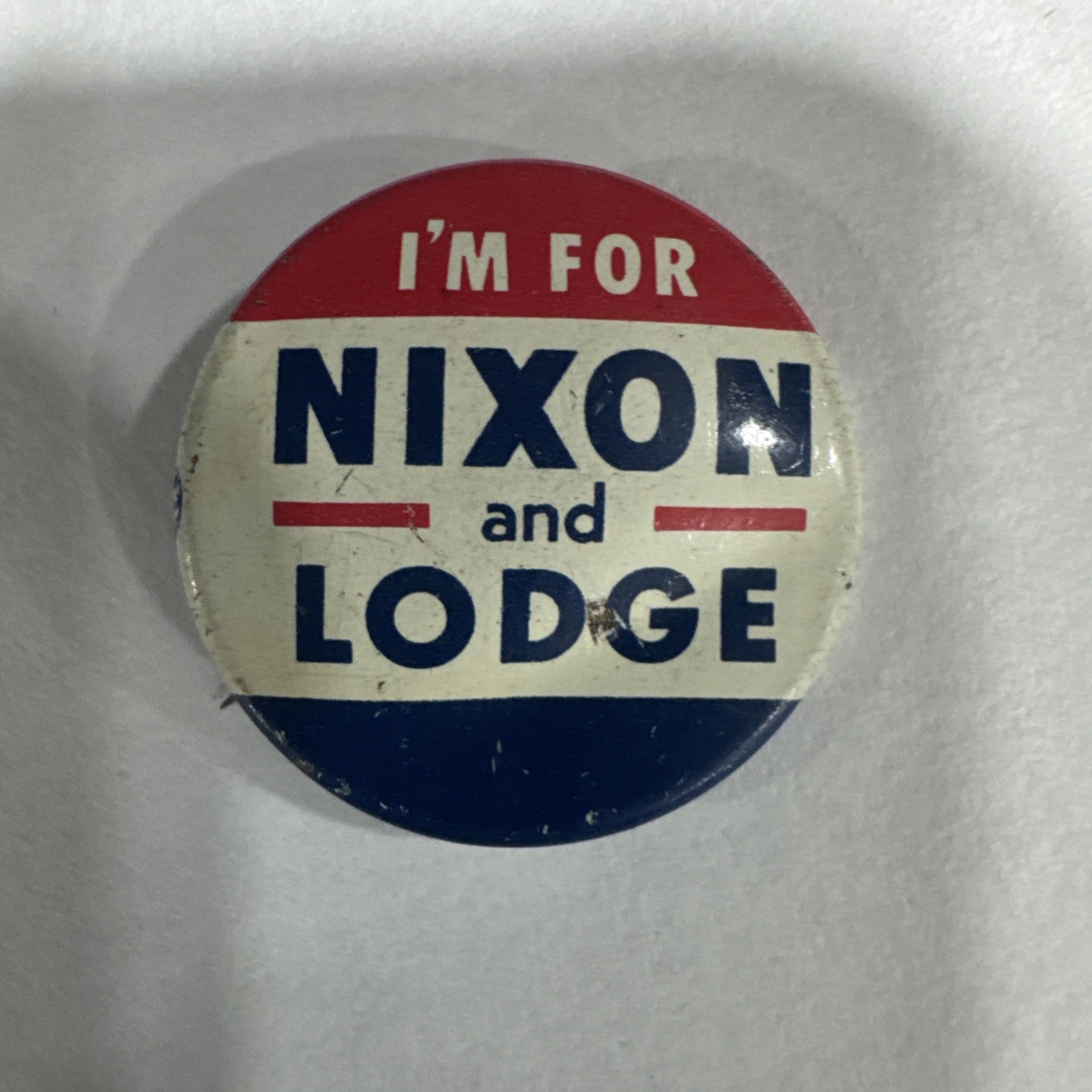 Vintage 1960 I’m For Nixon and Lodge Republican GOP Presidential Campaign Button