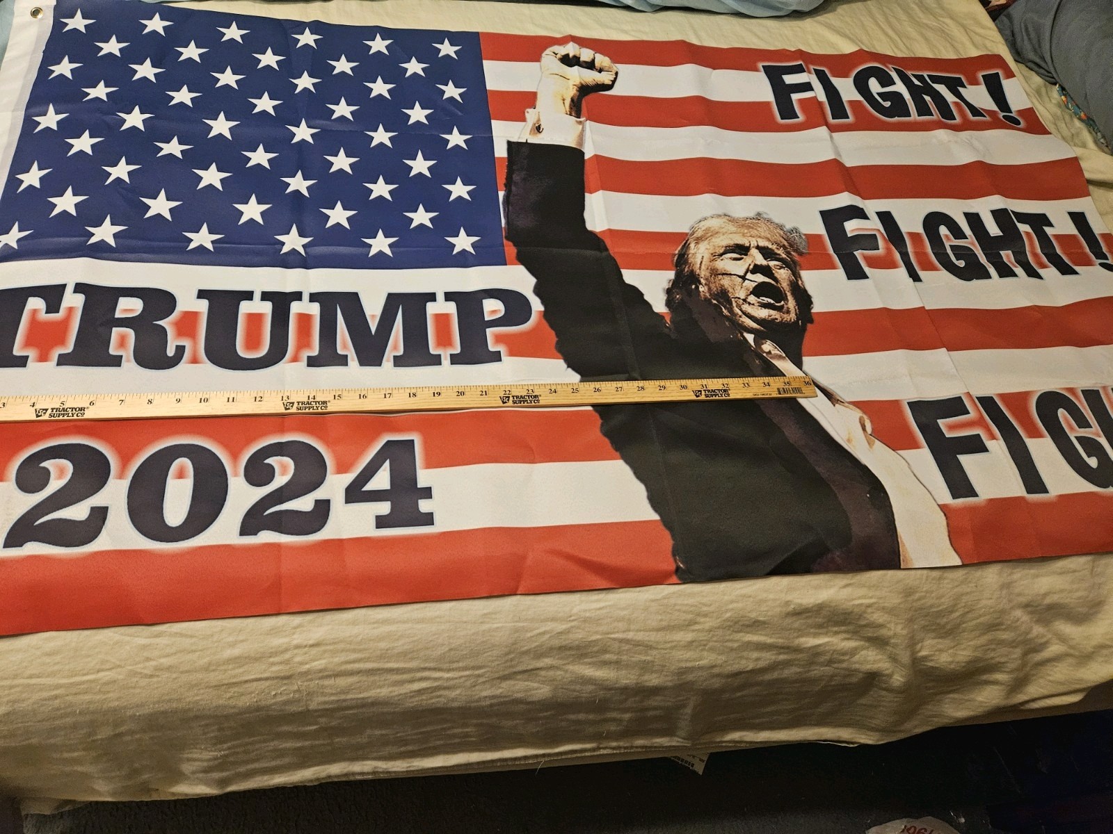 Lot Of 2 Trump Flags 3′ x 5′ Fight Fight Fight 2024 New Wall Hanging 14301☆