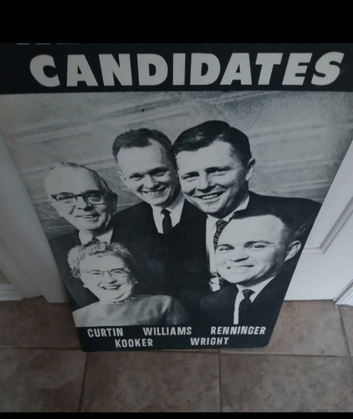 Vintage 1970s Republican Committee Political Election Campaign Poster 38″ x 17″
