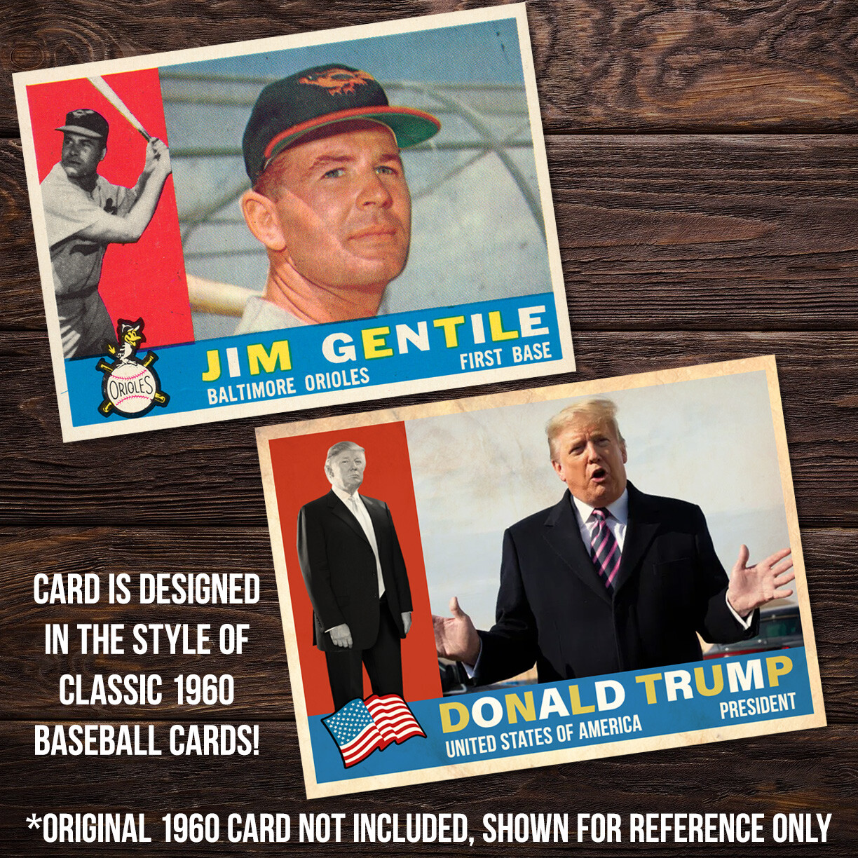 Donald Trump Novelty Custom 1960 Style Presidential Trading Card MAGA GOP