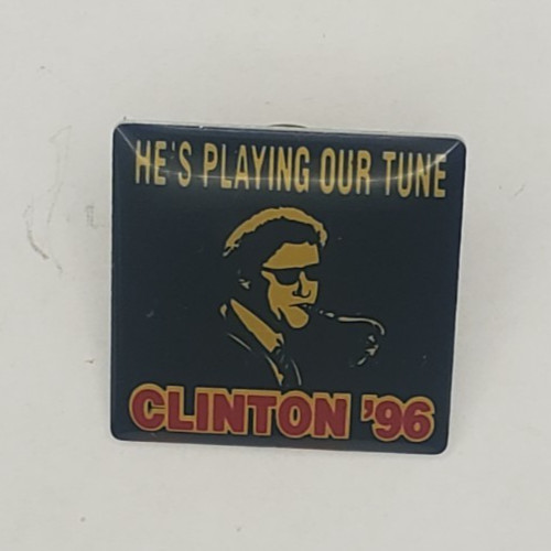1996 Bill Clinton Presidential Campaign Political Resin Lapel Pin Black Variant