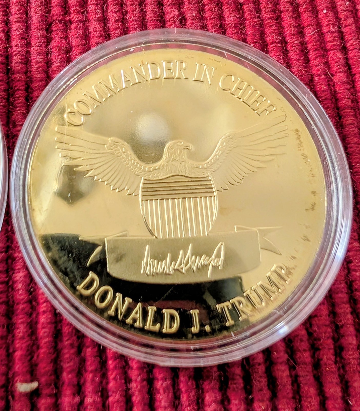 10 Gold/Silver Plated Donald Trump Coins in Protective Holders. MAGA.