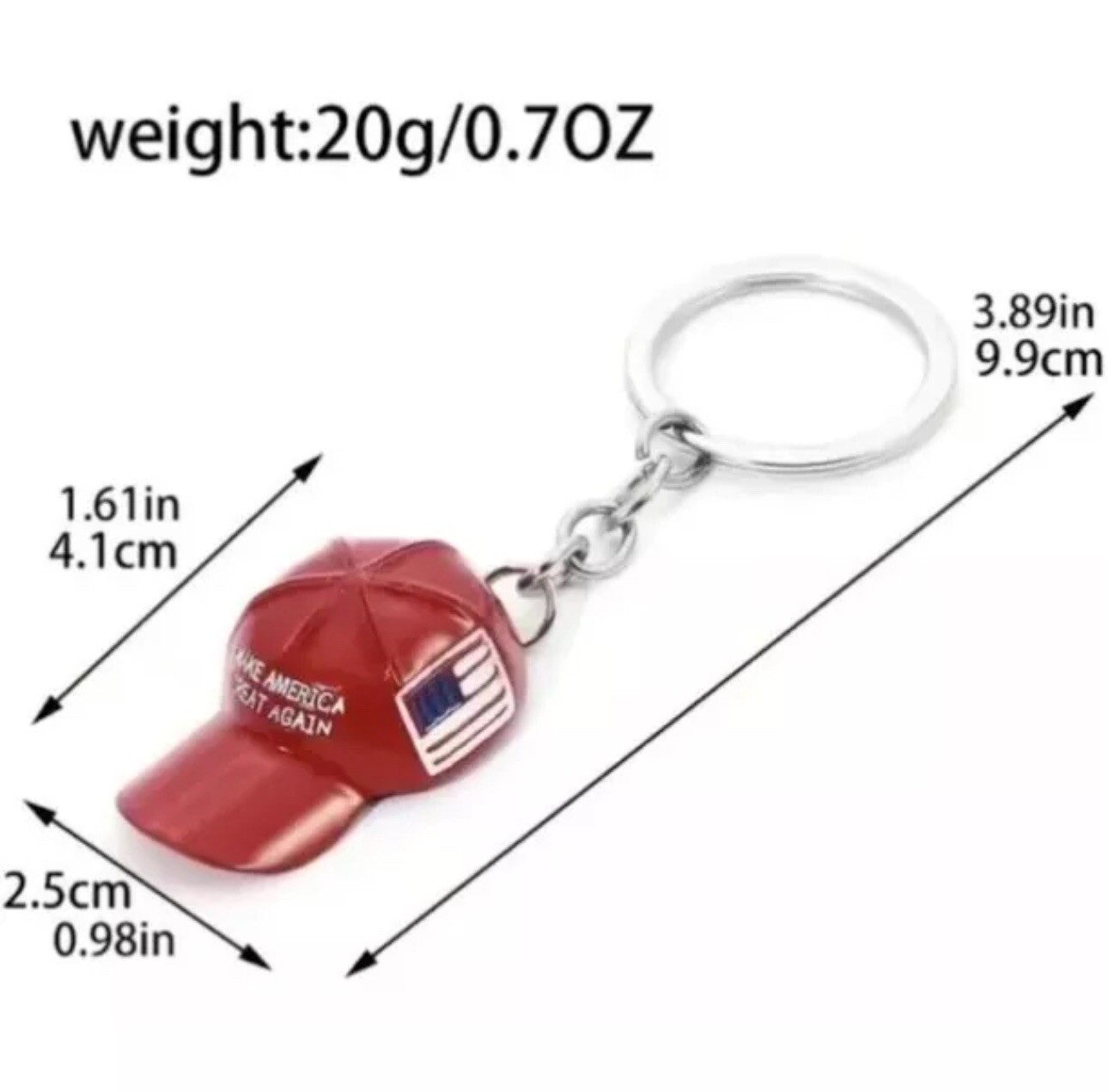 10 PACK TRUMP 2024 Red Hat Metal Keychain Make America Great Again MAGA SET LOT